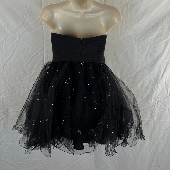 NWT Sherri Hill 2548 Black Gold Tulle Strapless Formal Dresss $278 - Picture 5 of 10